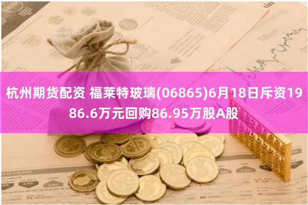 杭州期货配资 福莱特玻璃(06865)6月18日斥资1986.6万元回购86.95万股A股