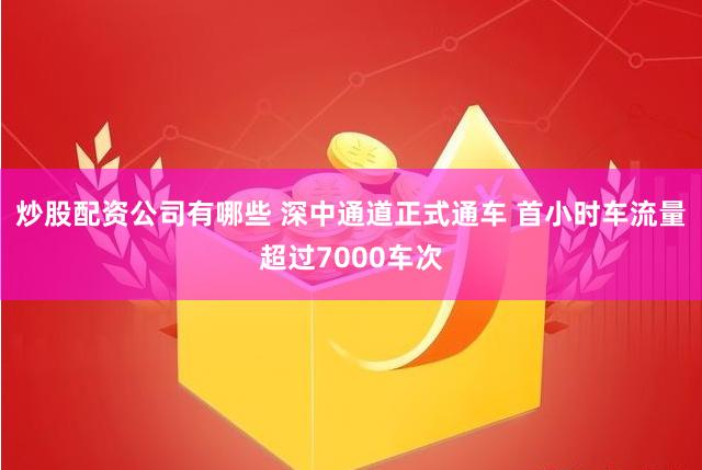 炒股配资公司有哪些 深中通道正式通车 首小时车流量超过7000车次