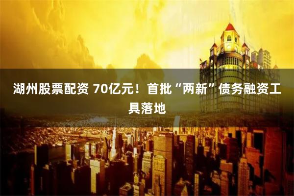 湖州股票配资 70亿元！首批“两新”债务融资工具落地